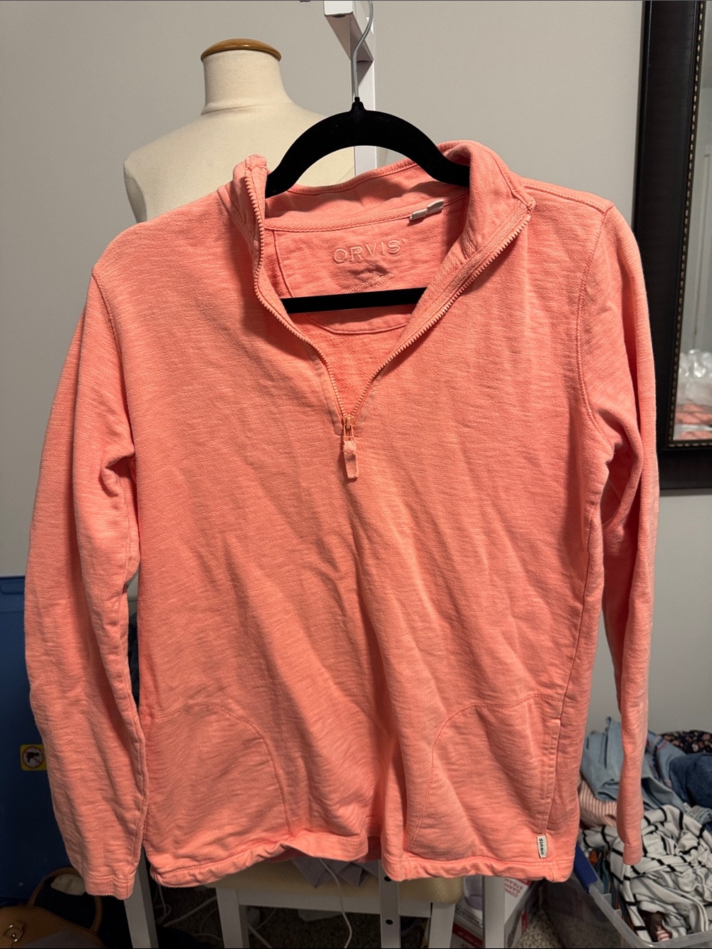 Orvis women’s Coral Pink Quarter-Zip Pullover